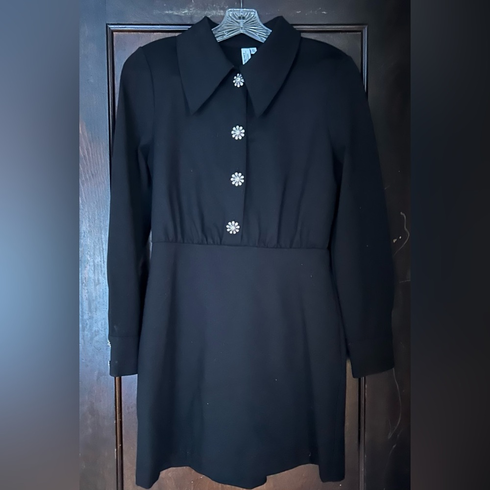 & Other Stories Black Buttoned Long Sleeve Dress - Picture 3 of 4